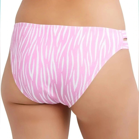 BCBGeneration Striped Side Tab Bikini Bottom Animal Print Pink Size M NWT - Picture 2 of 8